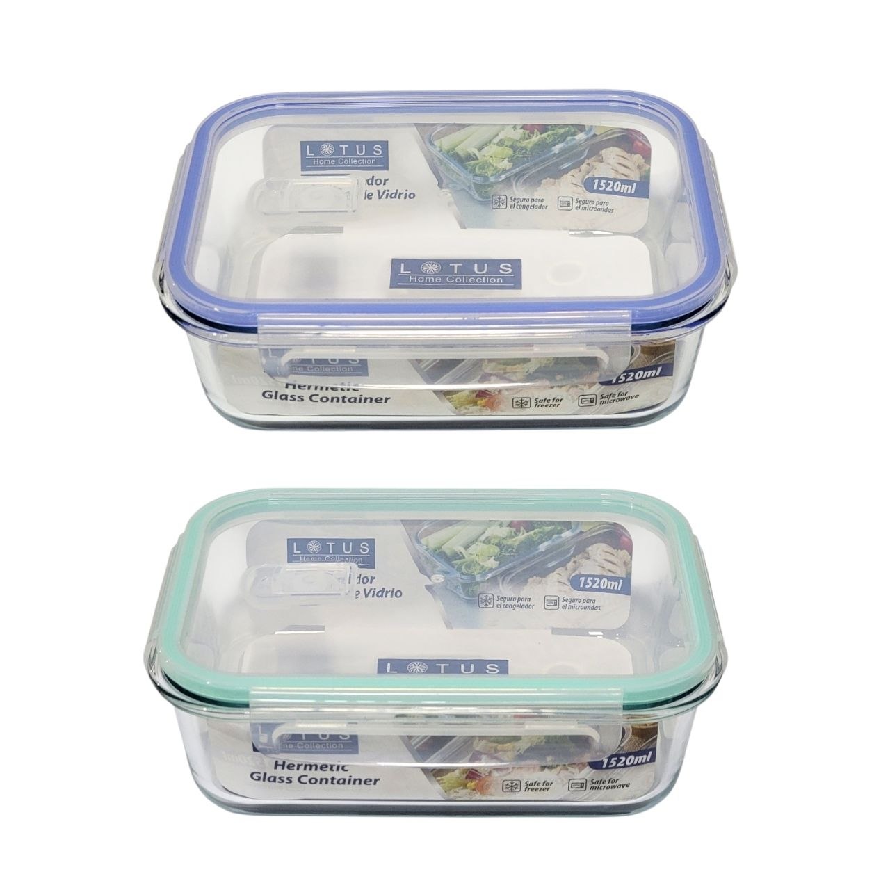 RECIPIENTE PANA PARA ALIMENTOS HERMETICO DE VIDRIO LOTUS 8X18X23CM