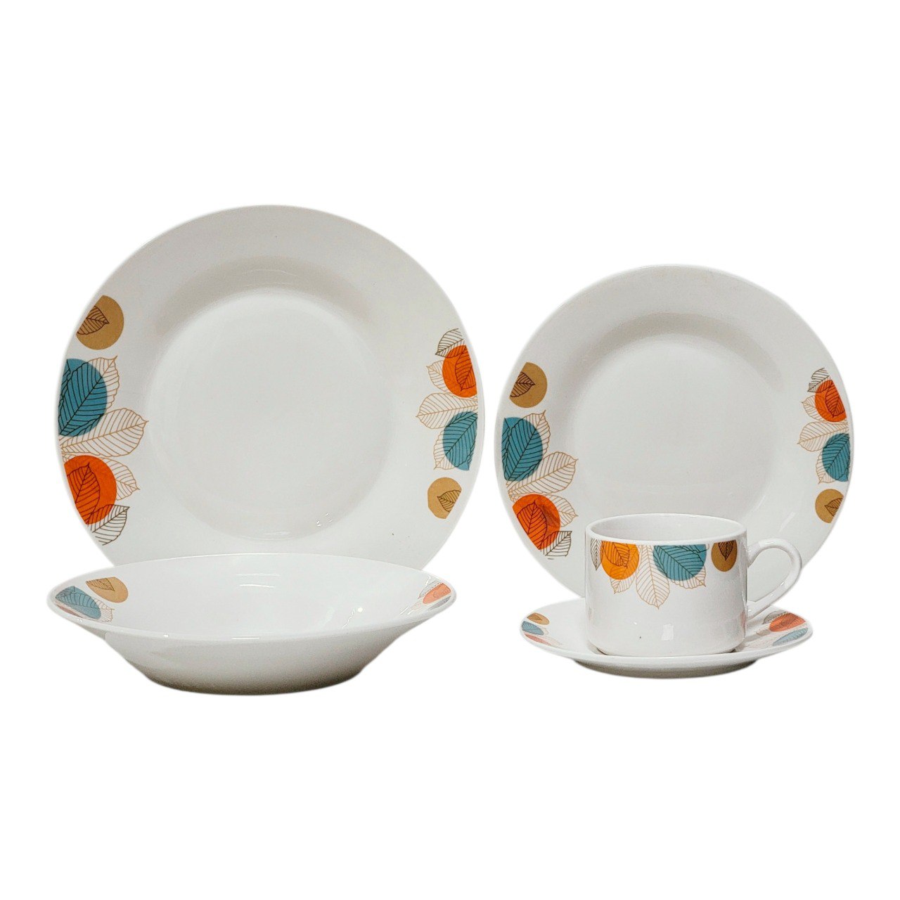 JUEGO DE PLATOS VAJILLA DE PORCELANA CON DISEÑO FLORAL 20PCS ROYAL LINE