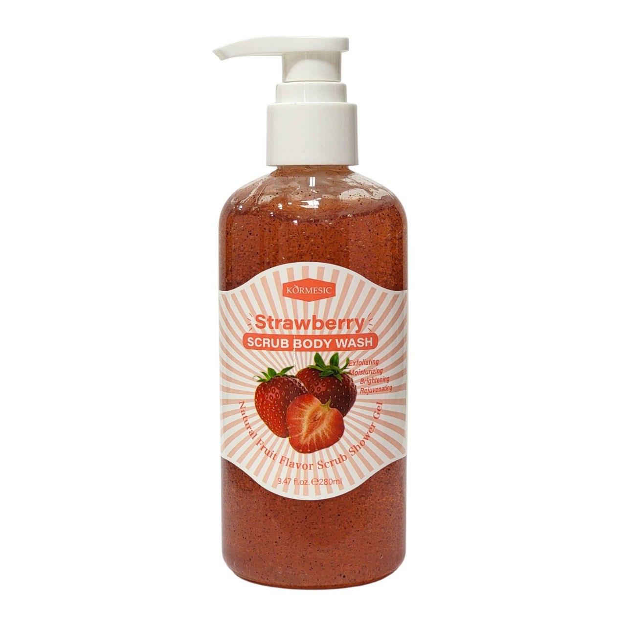 GEL DE BAÑO EXFOLIANTE DE FRESA KORMESIC 280ML