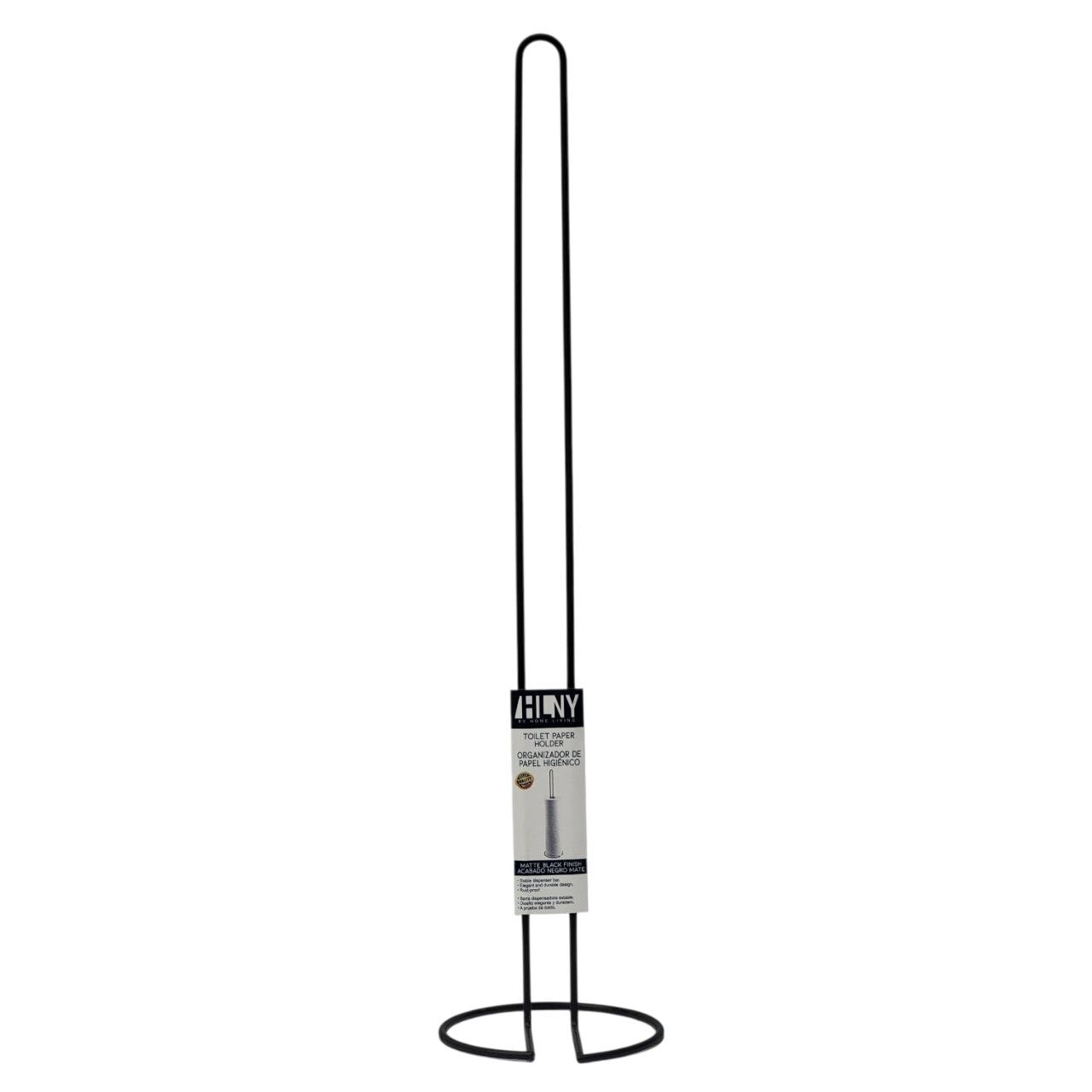 SOPORTE VERTICAL ORGANIZADOR DE PAPEL HIGIENICO NEGRO MATE HLNY 60CM