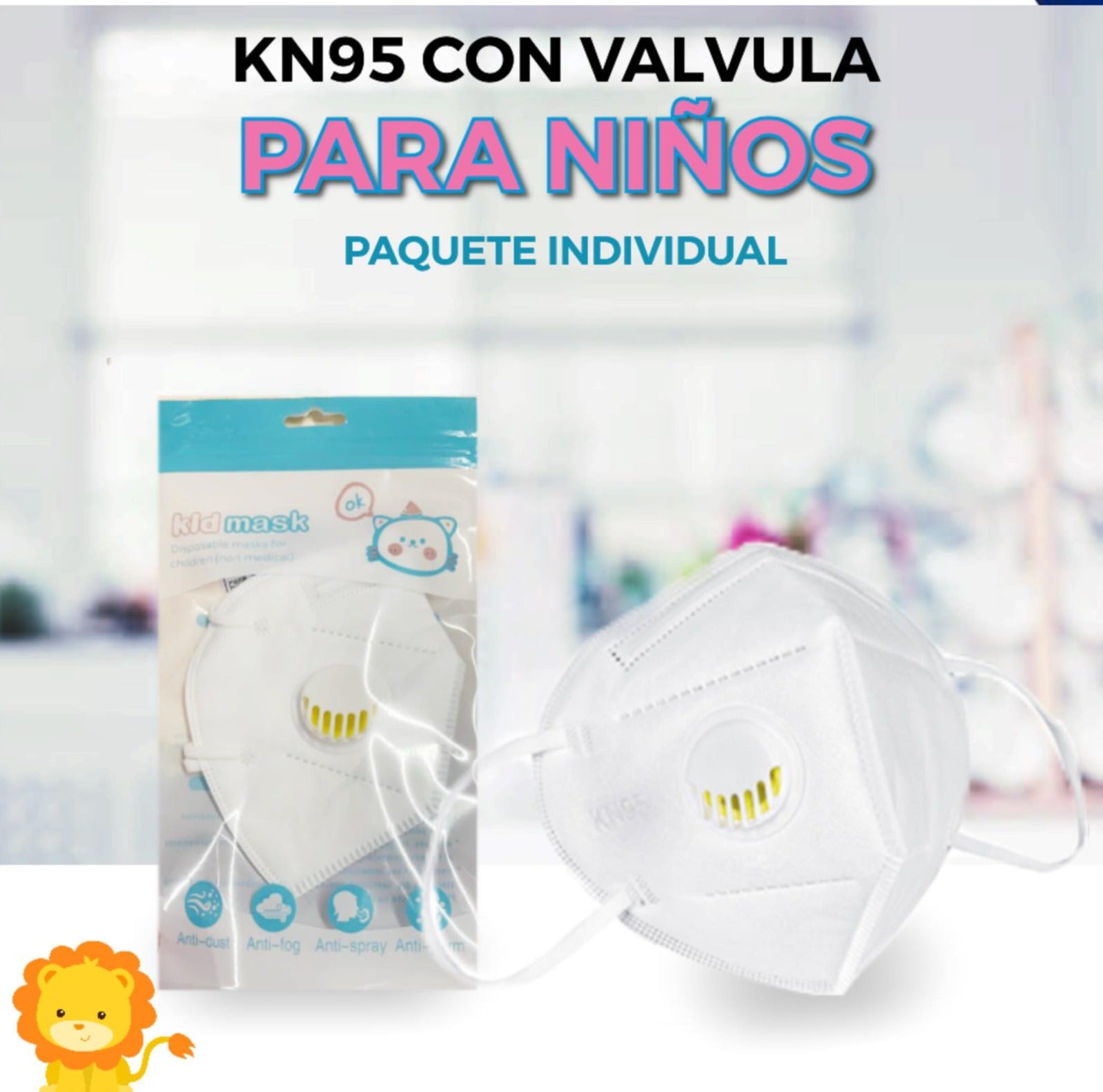 MASCARILLA KN95 CON VALVULA PARA NIÑOS