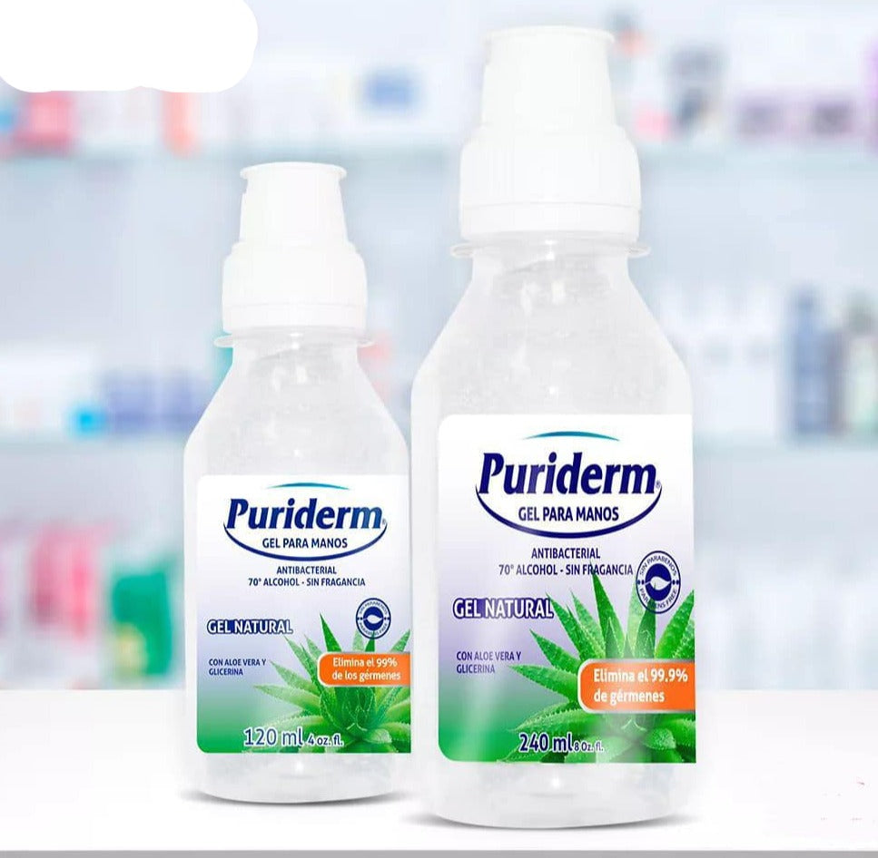 DESINFECTANTE GEL PARA MANOS PURIDERM 120ML