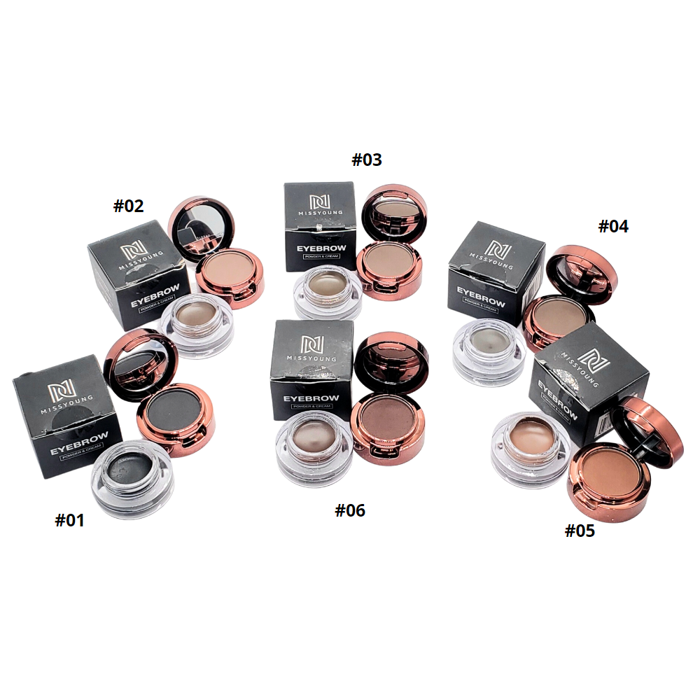 GEL DE CEJAS Y OJOS RESISTENTE AL AGUA 6 TONOS MISSYOUNG 1.2G + 2.0G