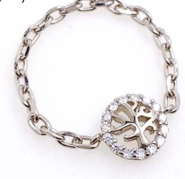 PANI1022 ANILLO ARBOL DE LA VIDA FORMA DE CADENA, PLATA 925