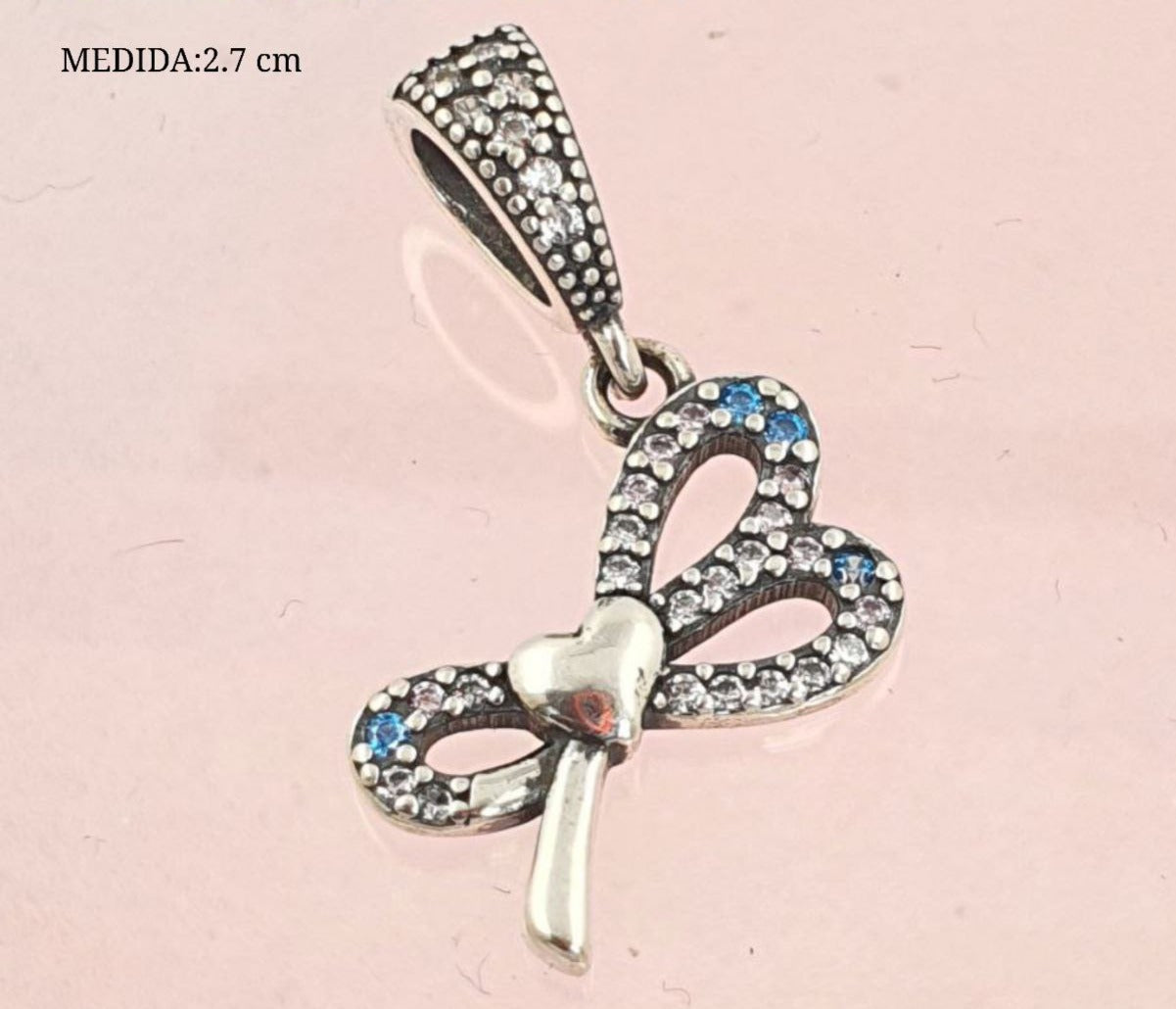 PCHARM2752 COLGANTE CHONGO CON CIRCONES TRANSPARENTES Y MINI CORAZON