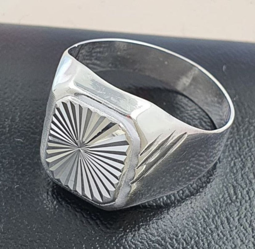 PANI1763 ANILLO CABALLERO DE SELLO LISO, PLATA 925