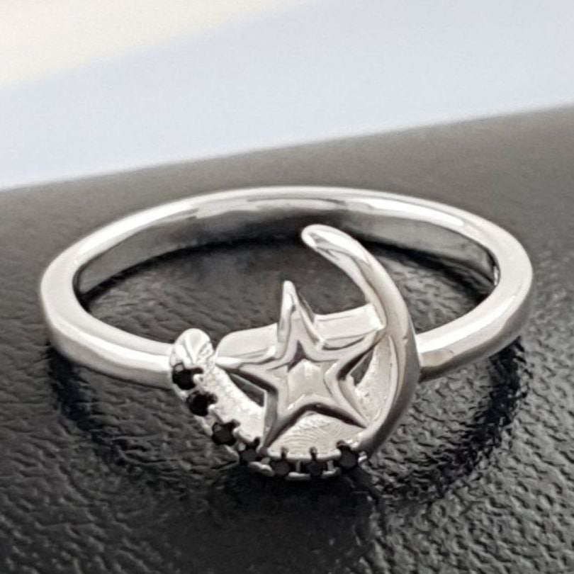PANI1804D ANILLO LUNA Y ESTRELLA PLATA 925