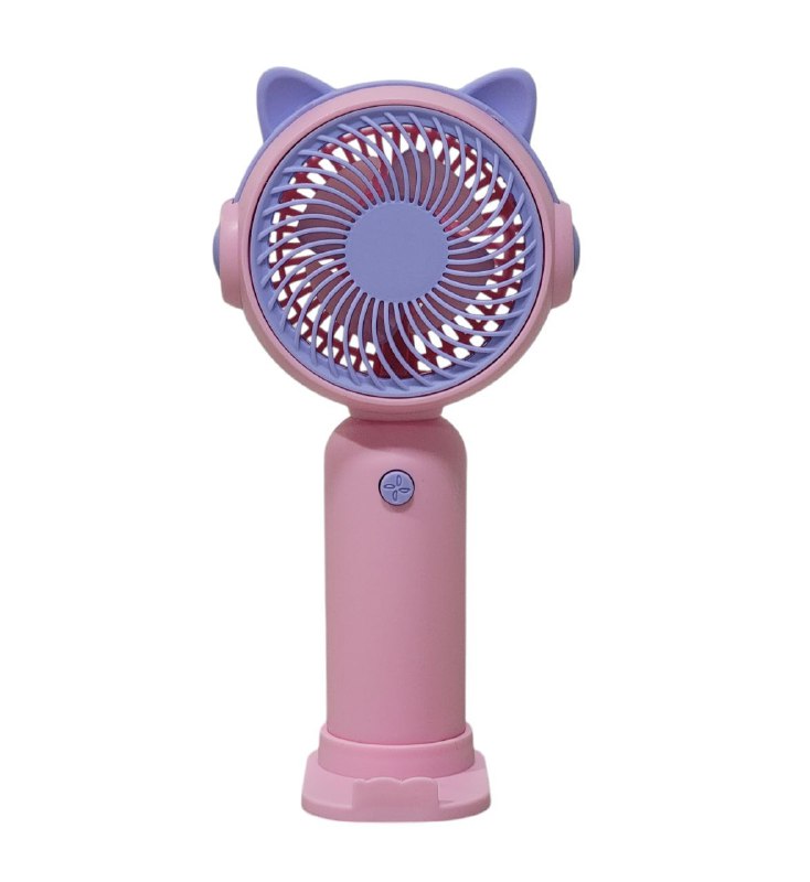 VENTILADOR DE MANO O MESA RECARGABLE CON SOPROTE PARA CELULAR 4 COLORES
