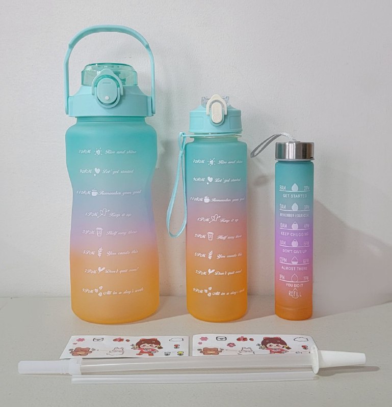 BOTES MOTIVACIONALES SET 3 PIEZAS  2L/900ML/500ML