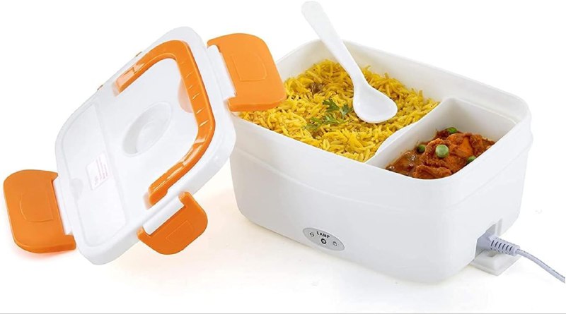 MAQUINA LONCHERA ELECTRICA CON CALENTADOR DE ALIMENTO PORTATIL COLOR ANARANJADO
