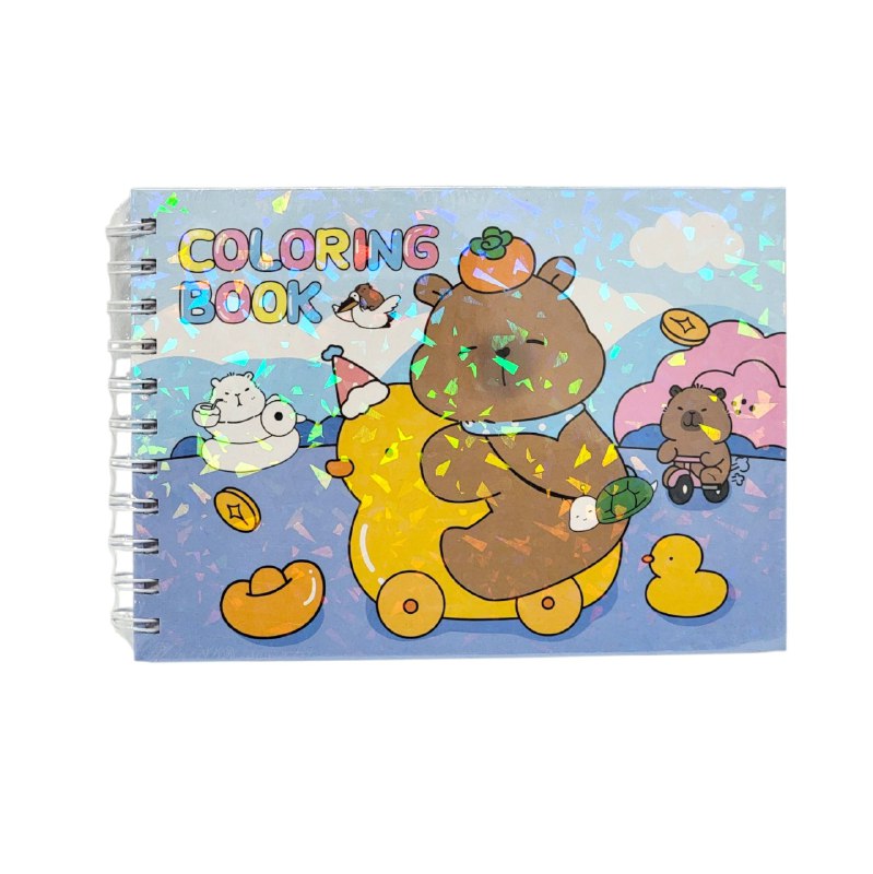 LIBRO PARA COLOREAR DIVERTIDO DE 48 PAGINAS PARA NIÑOS DE CAPIBARA COLORING BOOK 15X22CM