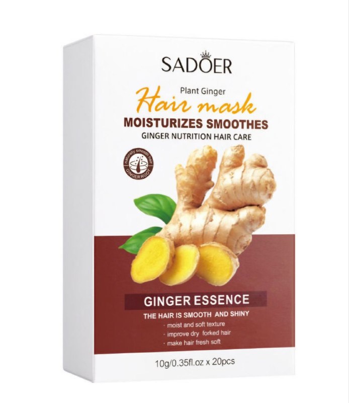 MASCARILLA PARA EL CABELLO CON ESENCIA DE JENGIBRE HIDRATANTE SADOER 10GX20