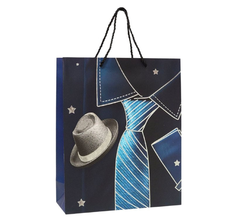 BOLSA DE REGALO PARA HOMBRE MEDIANA 26X32X10CM