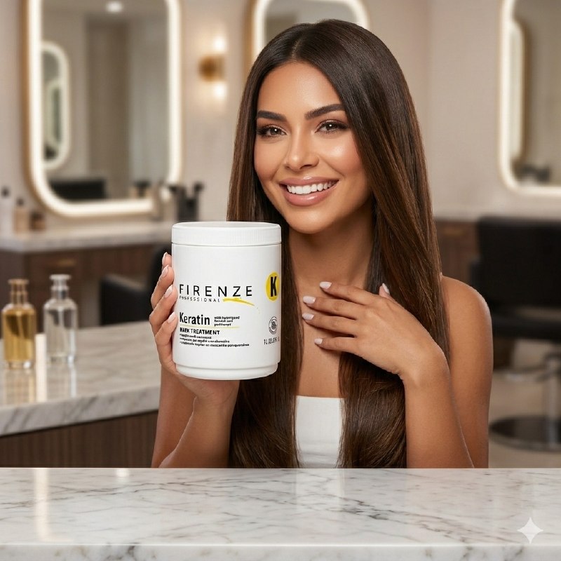 MASCARILLA DE TRATAMIENTO DEL CABELLO PROFUNDO CON KERATINA PARA PROLONGAR EL ALISADO FIRENZE 1L