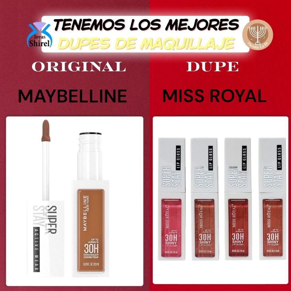 BRILLO LABIAL DUPE DE MAYBELLIN DE LARAGA DURACION SUPER STAY 30H MISS ROYAL 10ML
