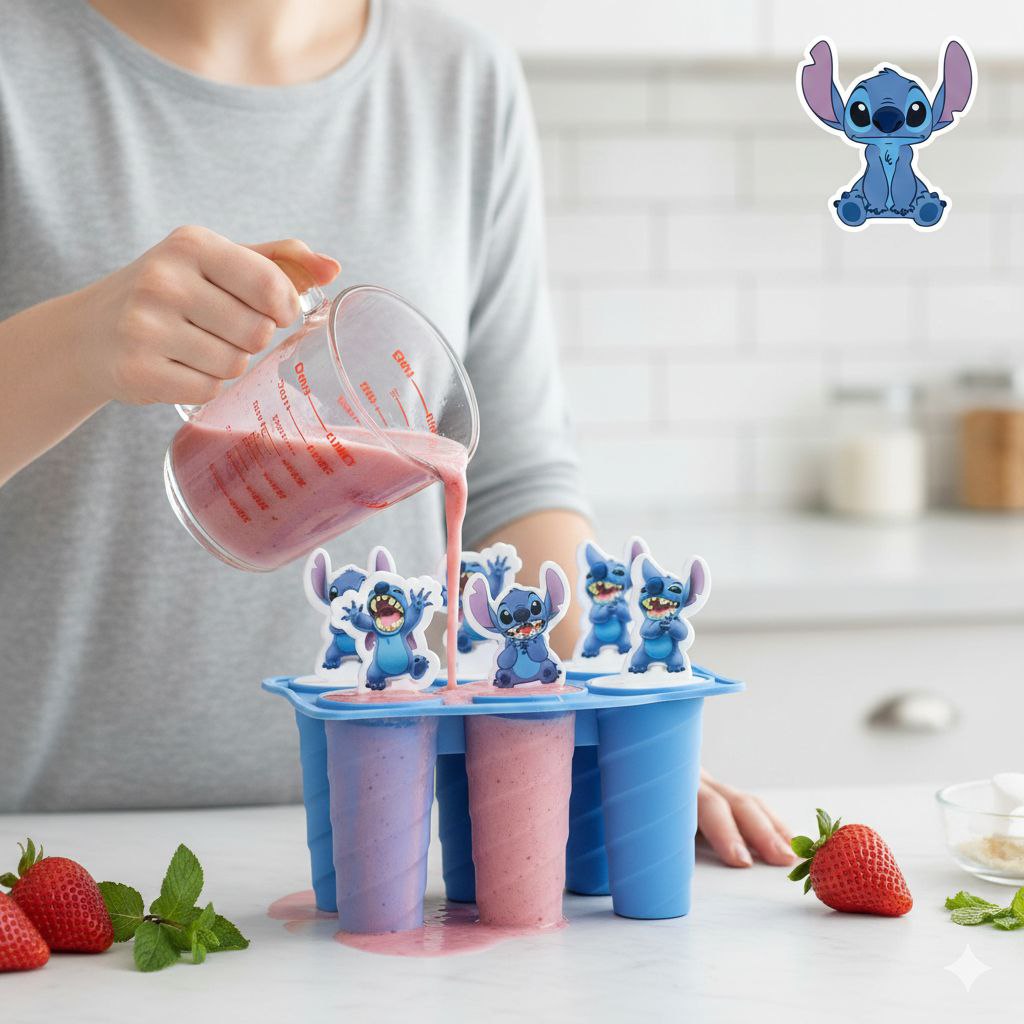 MOLDES DE SILICONA PARA PALETAS DE STITCH DISNEY 9X15CM