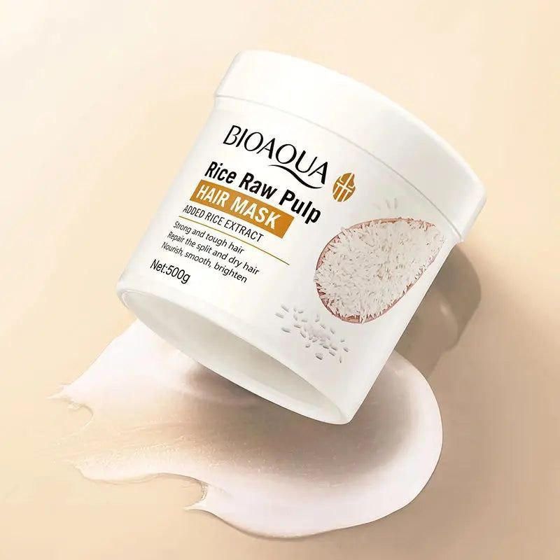 MASCARILLA PARA EL CABELLO CON EXTRACTO DE PULPA CRUDA DE ARROZ BIOAQUA 500G