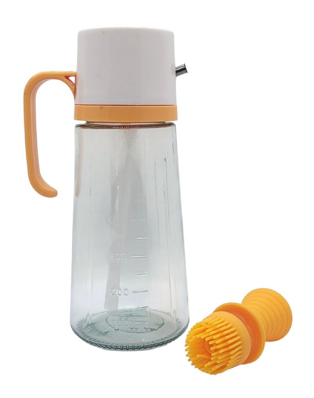 BOTELLA DISPENSADORA DE ACEITE 3 EN 1 CON CEPILLO BOTE ACEITE VINAGRE 630ML