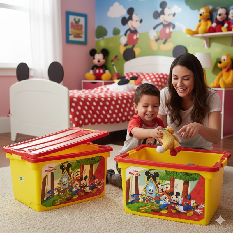 ORGANIZADOR CAJA DE ALMACENAMIENTO ORGANIZADORA PARA NIÑOS DE DISNEY MICKEY MOUSE 31X41X59CM