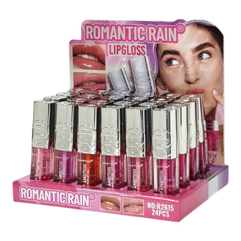 BRILLO LABIAL ROMANTIC RAIN 8G ( DUPE DE LOREAL) OFRECE UN LOOK GLAMUROSO Y LABIOS HIDRATADOS TODO EL DIA, RESISTENTE AL AGUA QUE MENTIENE LOS LABIOS SUAVES Y RADIANTES