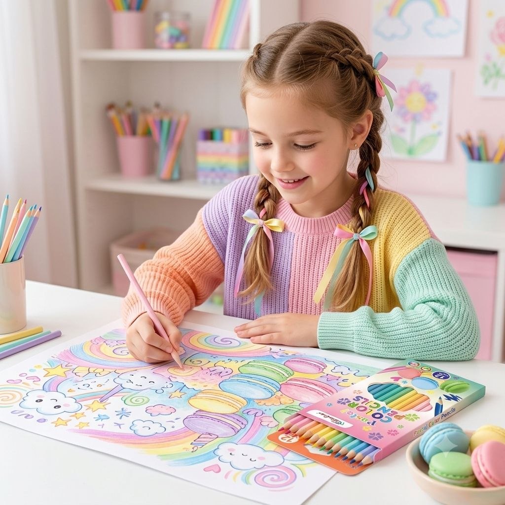 SET DE LAPICES DE COLORES PASTEL 12 UNIDADES MBACOLOR