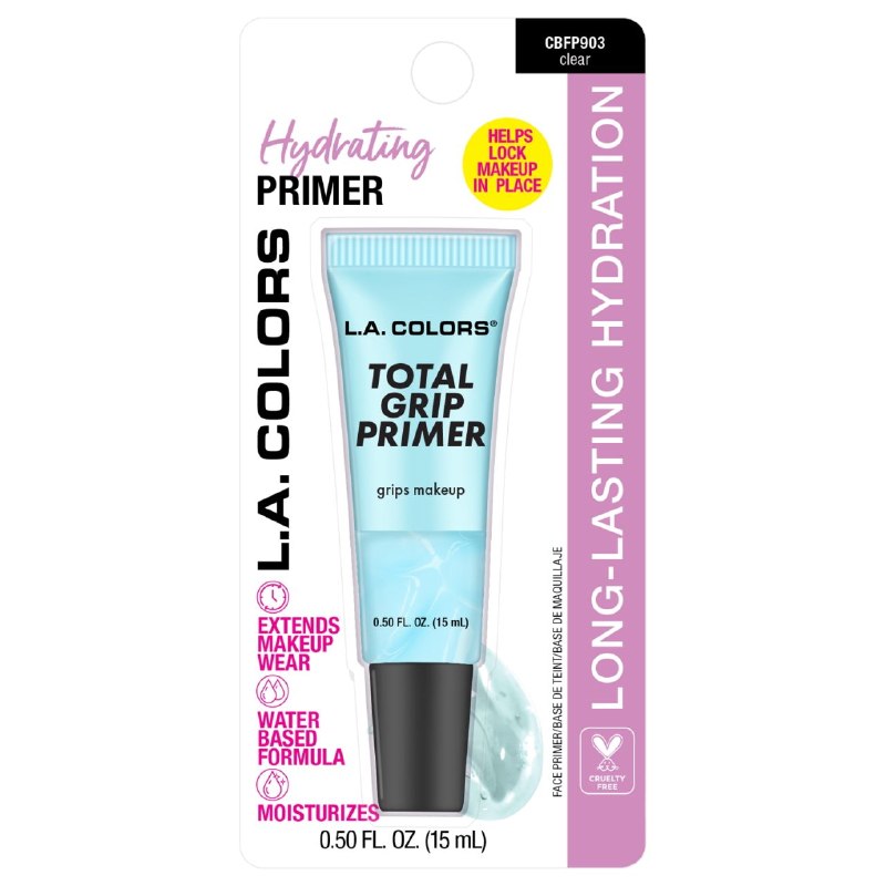 PREBASE DE MAQUILLAJE A BASE DE AGUA Y TEXTURA ADHERENTE TOTAL GRIP PRIMER L.A. COLORS 15ML