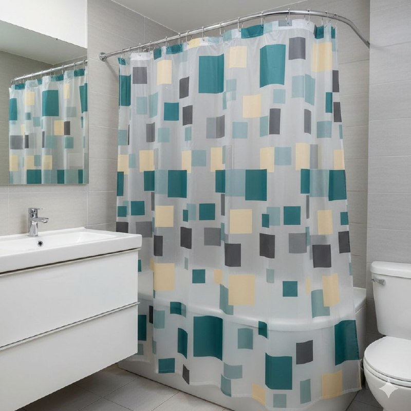 CORTINA DE DUCHA ELEGANTE DE 12 GANCHOS BENELI HOME 180X180CM