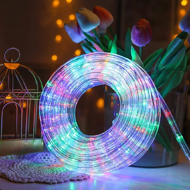 LUCES DECORATIVAS NAVIDEÑAS CUERDA DE LUCES LED IMPERMEABLE MMULTICOLOR INTERIORES Y EXTERIORES ROPE LIGH 10 METROS