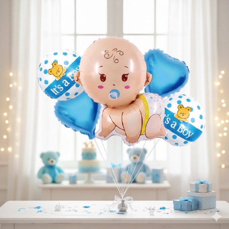 DECORACION ADORNO PAQUETE DE GLOBOS DE BABY SHOWER DE 5 PIEZAS FEIFAN BALLOON
