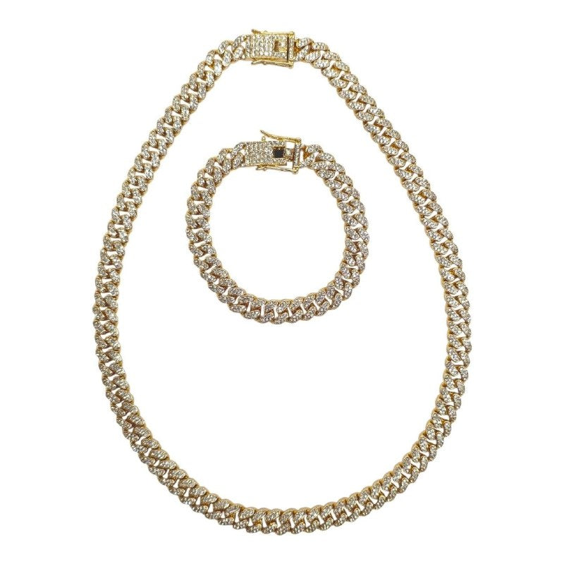 PULSERA DE ENCHAPE PARA CABALLERO EN SET 50CM Y 17CM