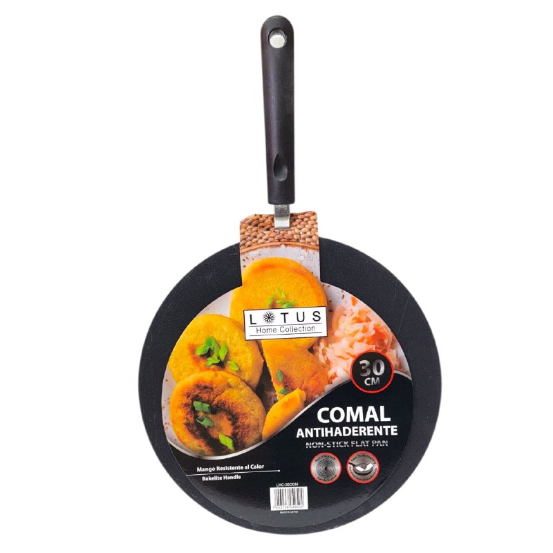 SARTEN TIPO COMAL ANTIADHERENTE CON MANGO RESISTENTE AL CALOR LOTUS 30CM
