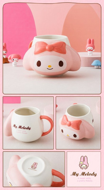 TAZA DE CERAMICA, RESISTENTE AL CALOR, MANGO CREATIVO DISEÑO MY MELODY
