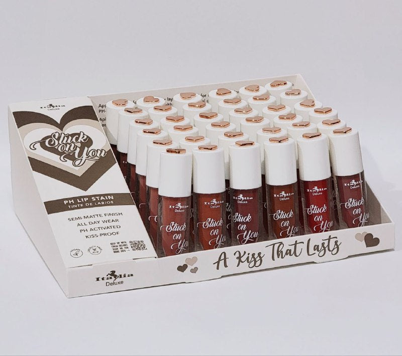 BRILLO LABIAL, TINTA DE LABIOS ACABADO SEMIMATE, DURADERO TODO EL DIA, A PRUEBA DE BESOS ITALIA DELUXE 3ML