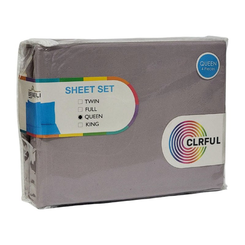 JUEGO DE SABANAS CAMERA DE 4 PIEZAS QUEEN BENELI HOME, 10 ESTILOS