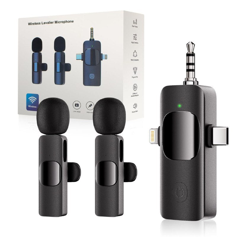 MICROFONO INALAMBRICO CON ALCANCE DE 20MTS, OFRECE RECEPCION Y TRANSMISION CLARA, CON SONIDO DE GRABACION LIMPIO Y PROFESIONALWIRELESS LAVALIER MICROPHONE