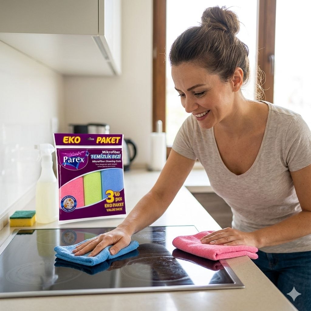 TOALLAS DE MICROFIBRA MULTIUSO 100% POLIESTER SEGURO Y EFECTIVO PARA LIMPIAR Y PULIR PAREX EKO  3 COLORES