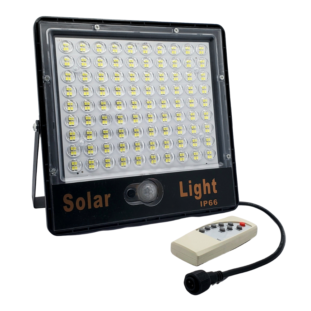 LUZ LED, LÁMPARA SOLAR CON SENSOR DE MOVIMIENTO Y PANEL SOLAR  300WATT CON PANEL