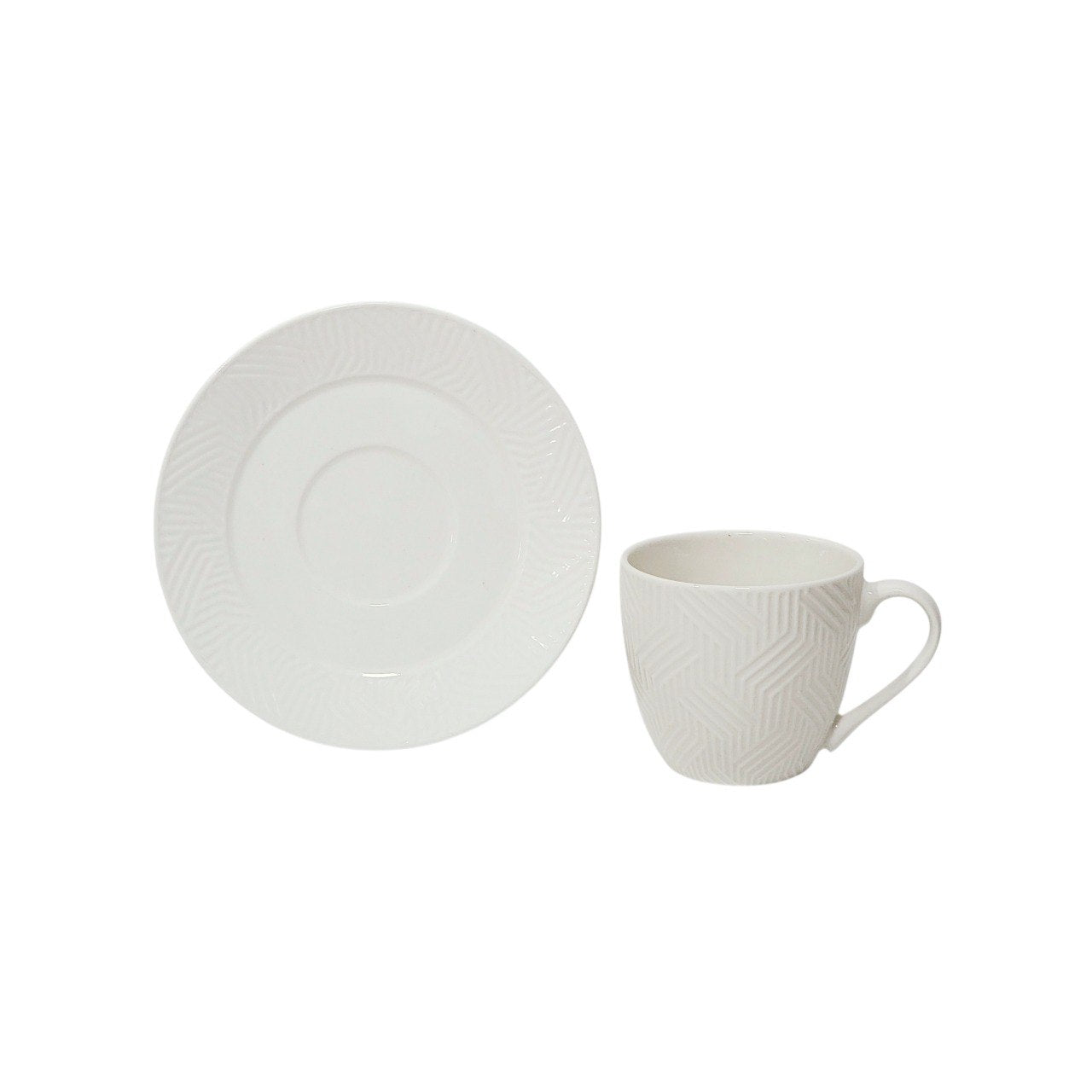 JUEGO DE TAZAS Y PLATILLOS DE PORCELANA RESISTENTE 12PCS