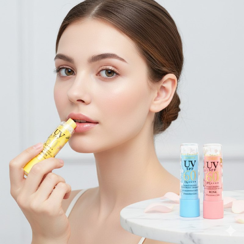 BRILLO LABIAL BALSAMO EN SET DE 3 PIEZAS HUMECTANTE DE LIMON, ACIDO HIALURONICO Y ROSA KISS BEAUTY 3.5GX3