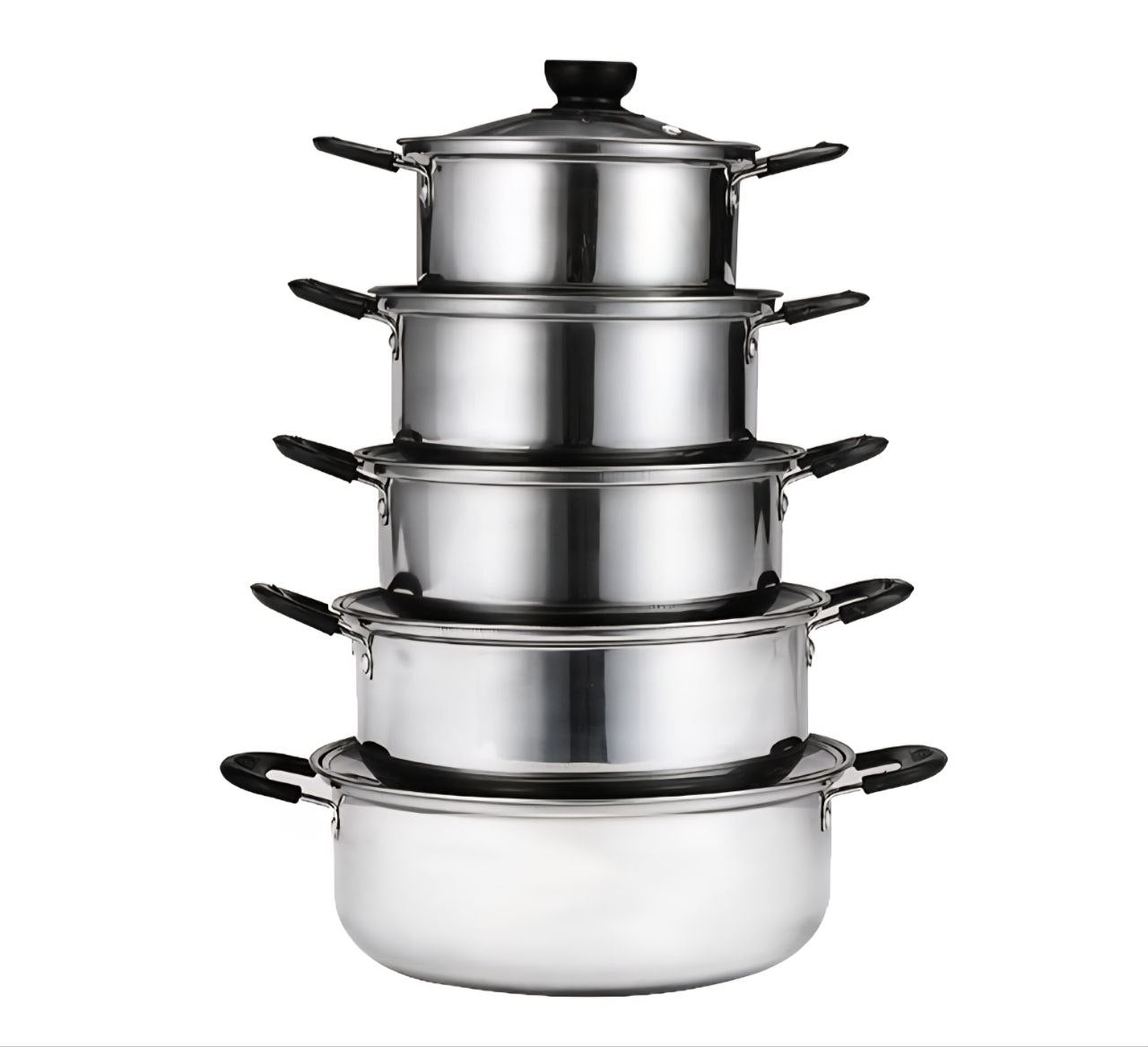 JUEGO DE OLLAS PROFESIONALES DE ACERO INOXIDABLE 5PCS MY HOME