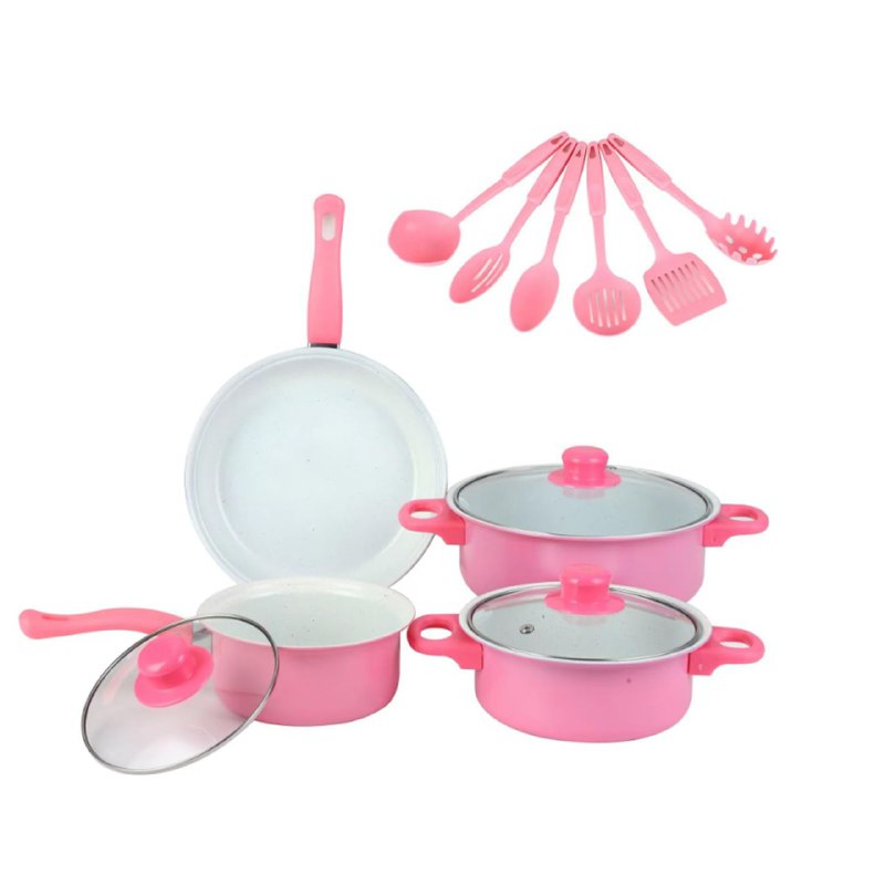 JUEGO DE COCINA DE 13 PIEZAS CACEROLAS OLLAS CUCHARONES