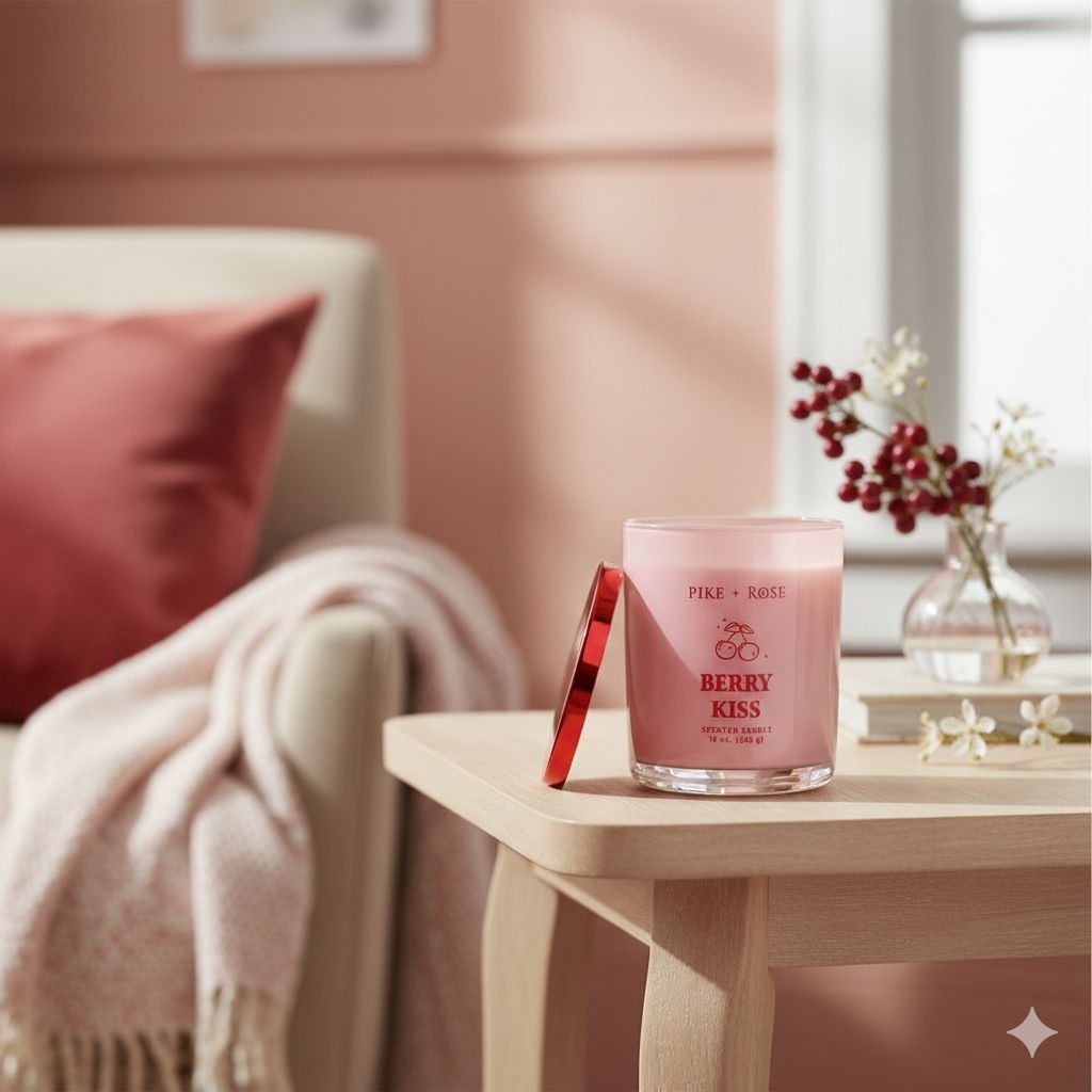 VELA AROMATICA BERRY KISS PIKE+ROSE 453G