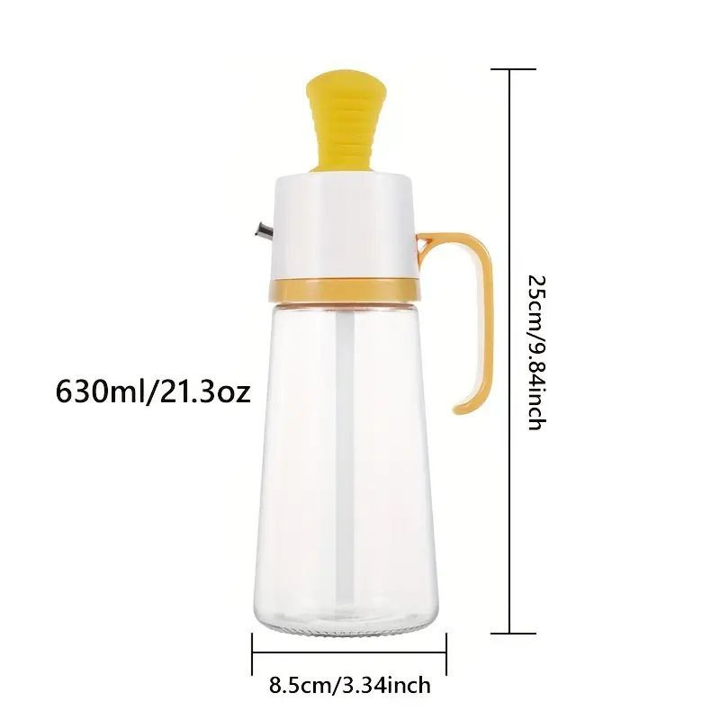 BOTELLA DISPENSADORA DE ACEITE 3 EN 1 CON CEPILLO BOTE ACEITE VINAGRE 630ML