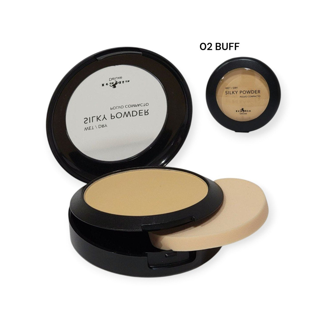 POLVO COMPACTO LIGERO MATE TONO 02 BUFF ITALIA DELUXE 8G