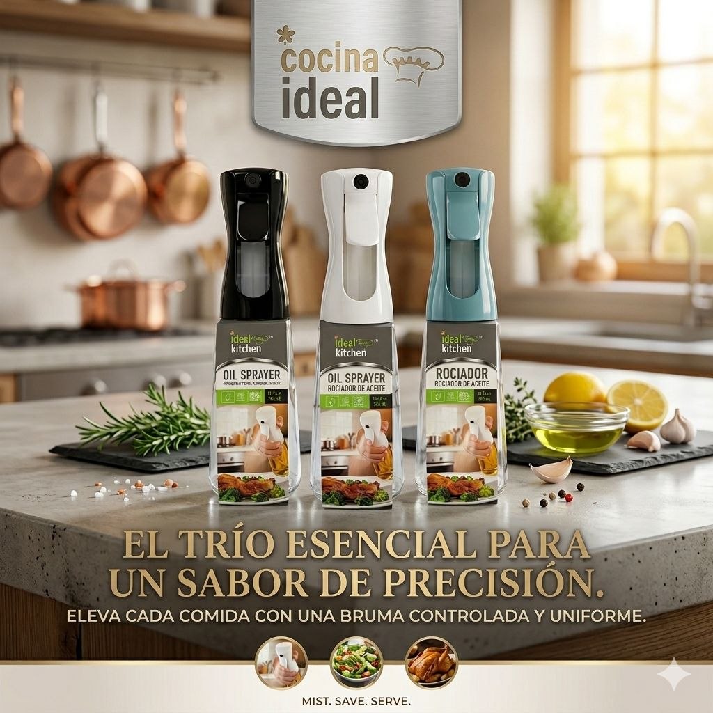 DISPENSADOR Y ATOMIZADOR DE ACEITE EN SPRAY IDEAL KITCHEN 330ML
