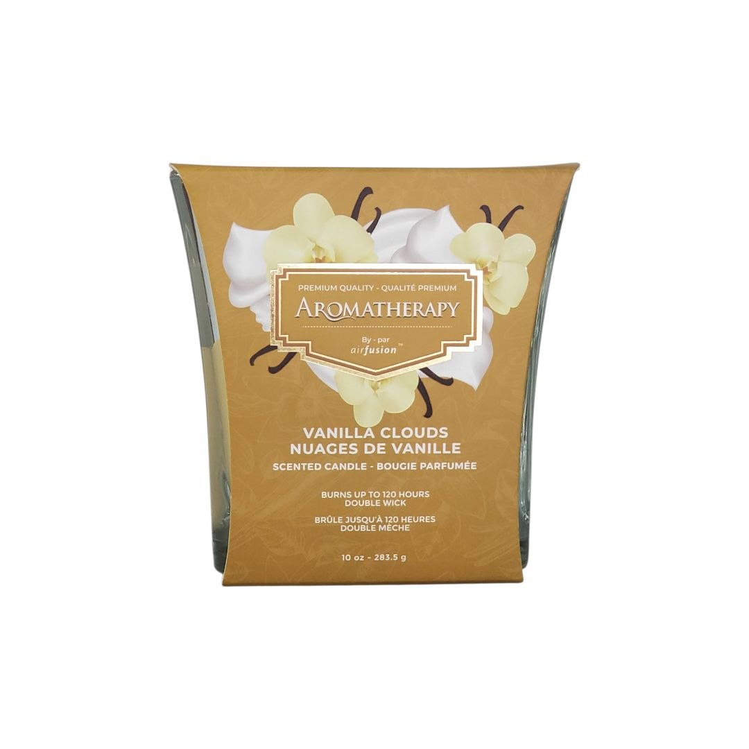 VELA AROMATICA DE DOBLE MECHA AROMA A NUBES DE VAINILLA AROMATHERAPY AIRFUSION 283.5G