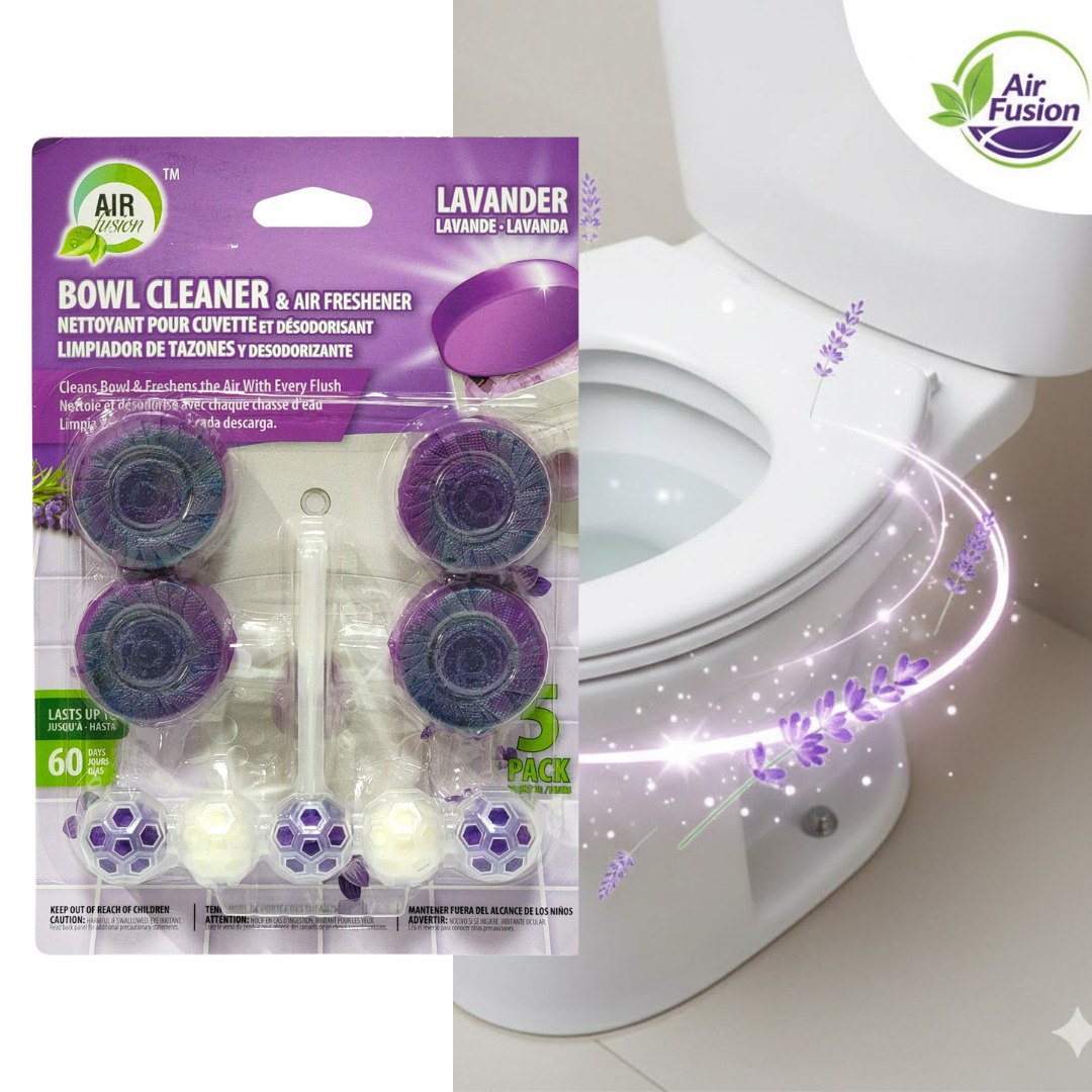 LIMPIADOR DE INODOROS Y AMBIENTADOR AROMA A LAVANDA 5PCS AIR FUSION