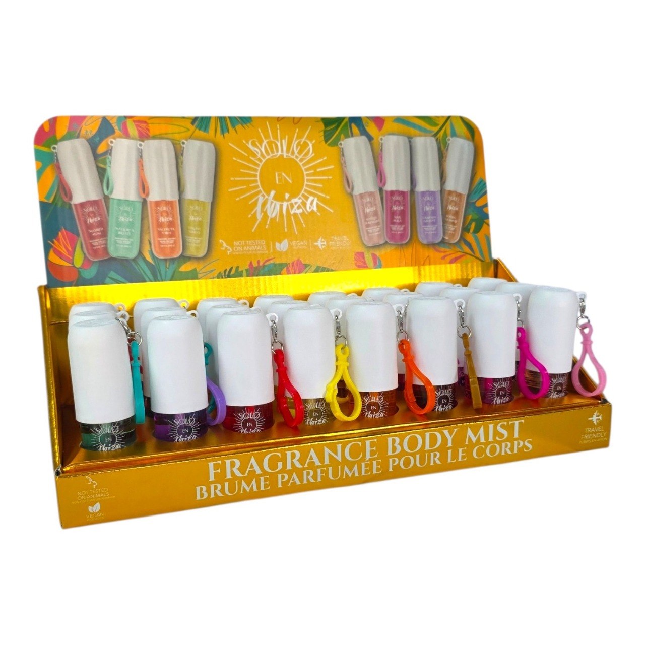 BODY MIST CON LLAVERO SOLO EN IBIZA 30ML (AROMAS SIMILARES A SOL DE JANEIRO)