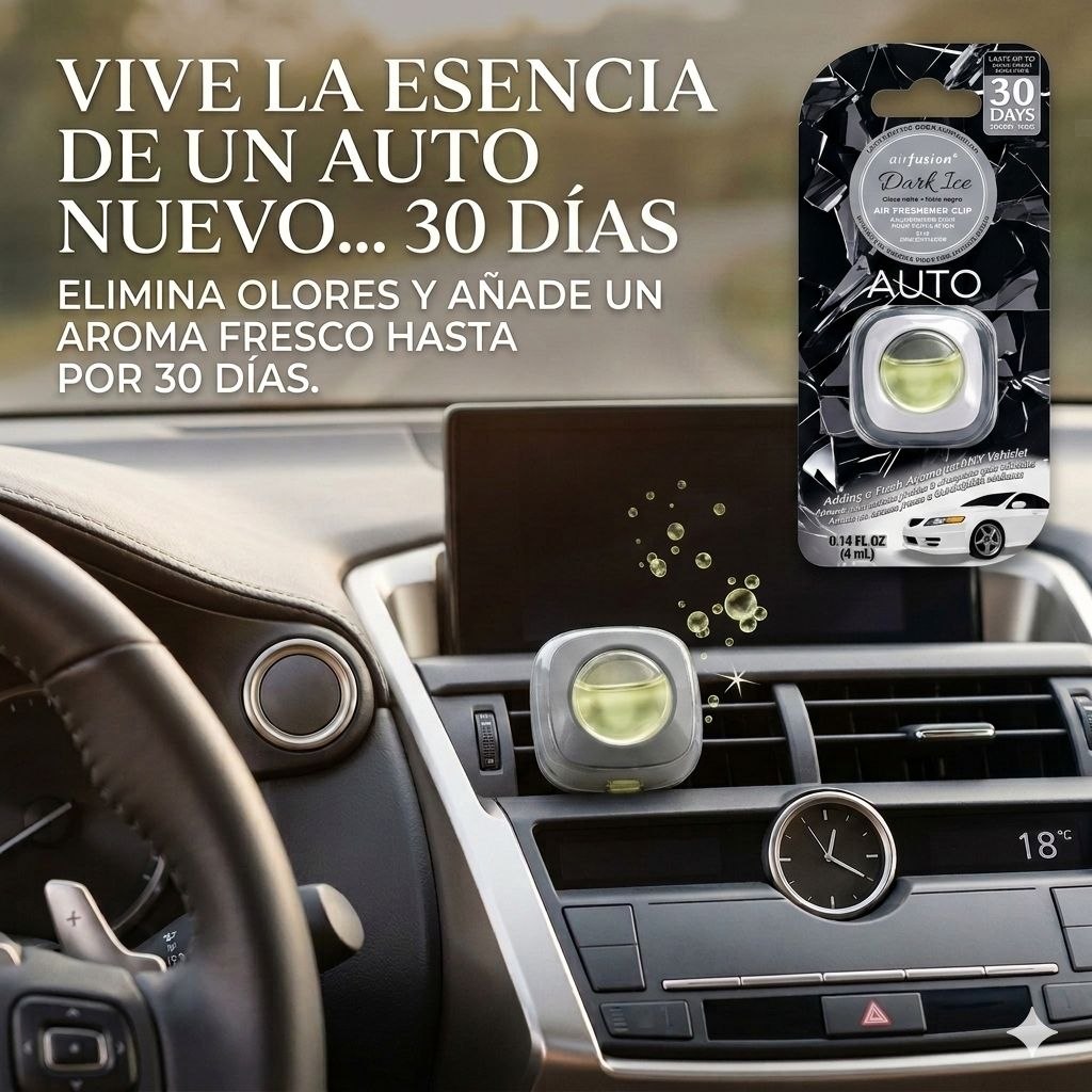 AMBIENTADOR PARA VENTILACION DE AUTO AROMA A HIELO NEGRO AIRFUSION 4ML