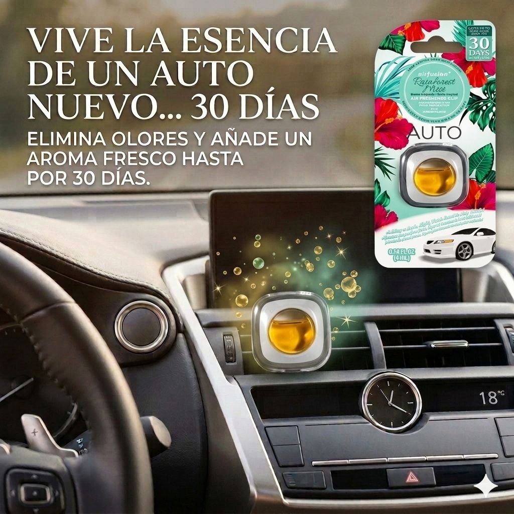 AMBIENTADOR PARA VENTILACION DE AUTO AROMA A NEBLINA DE SELVA TROPICAL AIRFUSION 4ML